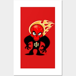 SkullyDawg Shadow Red Skull Posters and Art